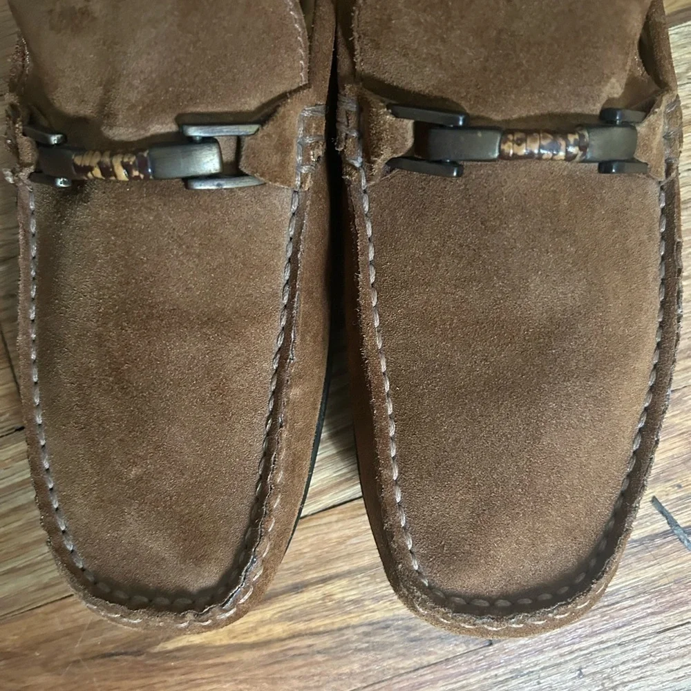 NATHA STUDIO LOAFERS Shoes Brown Suede Slip on Size 11R